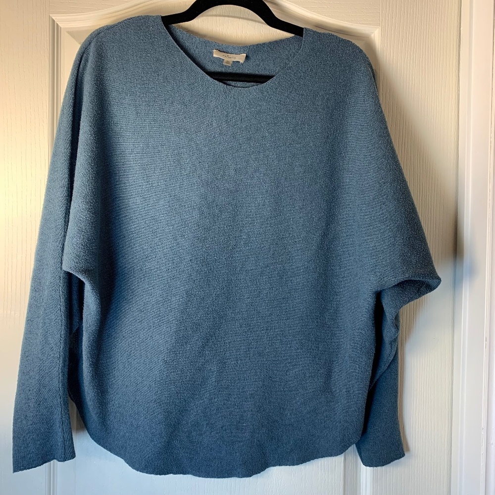 Milano Blue Batwing Knit Sweater‎ – Relaxed Modern Fit Casual
